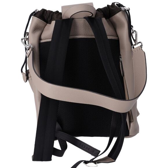 FENDI Strike Medium Backpack 7VZ070 Gray Beige Full Grain Leather - Picture 3 of 8